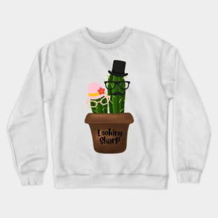 Funny Dressed Up Cactus Crewneck Sweatshirt